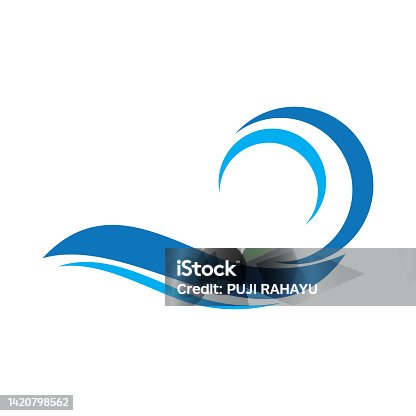 istock Water wave icon vector 1420798562