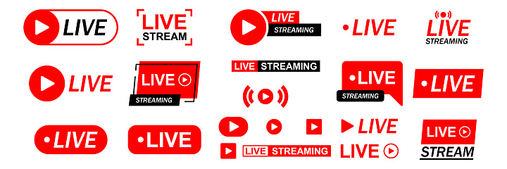 Live Streaming big collection vector illustration