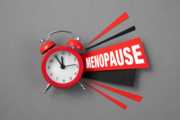 istock Alarm Clock and Word Menopause 1420802553