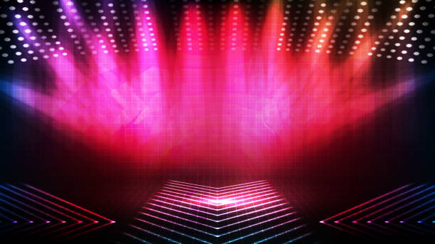 istock abstract futuristic background of empty stage arena stadium spotlgiht stage background 1420808013