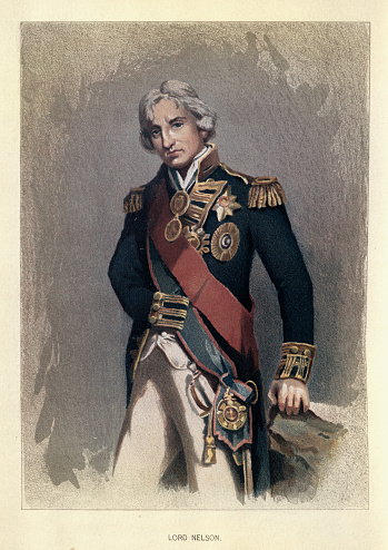 Vintage illustration of Admieral Horatio Nelson, British Royal Navy officer,  widely regarded as one of the greatest naval commanders in history