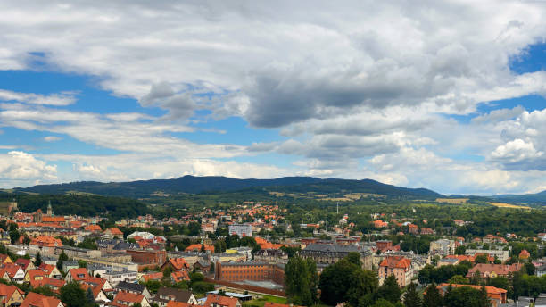 istock Summer landscape, fields and mountains from above, Poland. Klodzko 1420817569