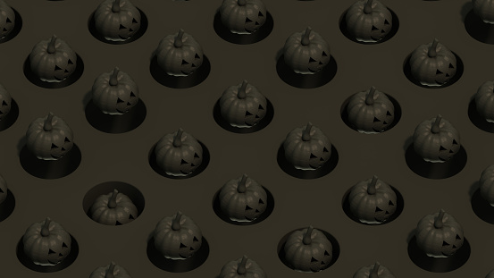 3d rendering of Halloween pumpkins bouncing