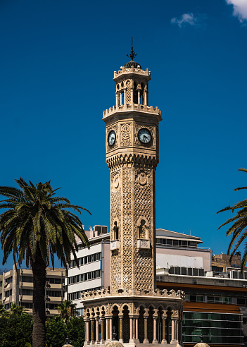Historic clock tower tower At Konak square, Izmir