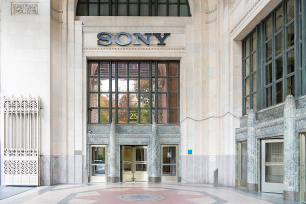 sony corporation of america corporate office in new york city, usa. - sony imagens e fotografias de stock