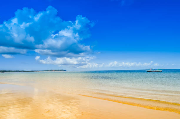 Beautiful Portuguese Island beach with turqoise water , Mozambique stock photo