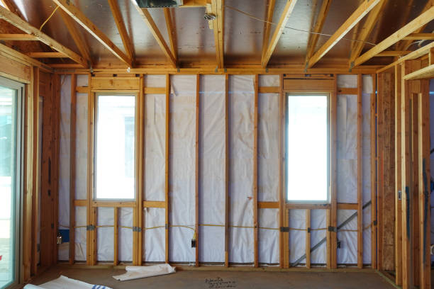 istock Interior framinng of new house under construction 1420844385