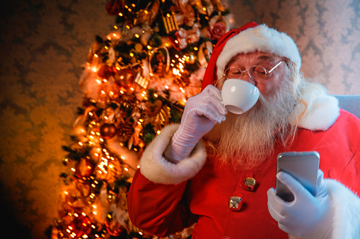 Santa using digital devices