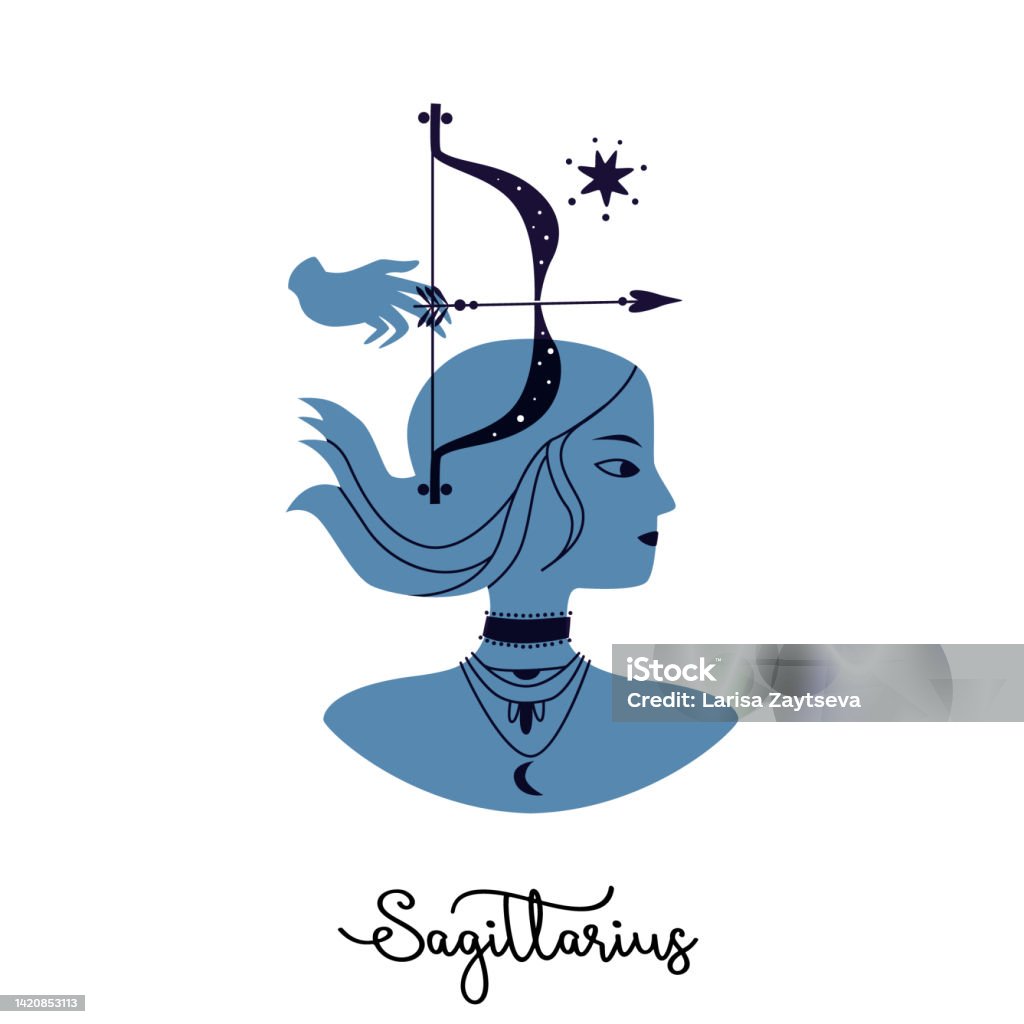 Cung Hoàng Đạo Nhân Mã Hình Bóng Màu Xanh Nữ Của Một Chiến Binh ...