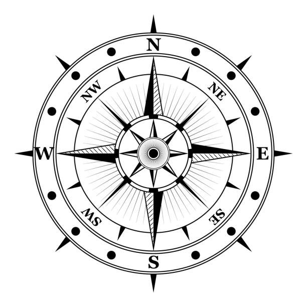風バラコンパス海洋孤立または航海ナビゲーション帆のシンボルまたは地理的方向マップのセット。eps ベクトル - fortune telling astrology sign wheel sun点のイラスト素材／クリップアート素材／マンガ素材／アイコン素材