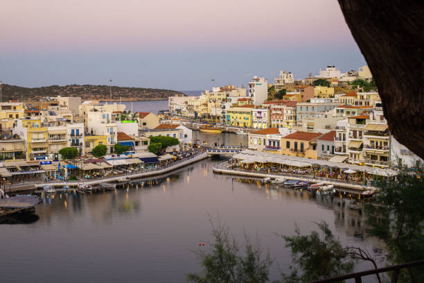 istock small greek town view from the sea 1420865620