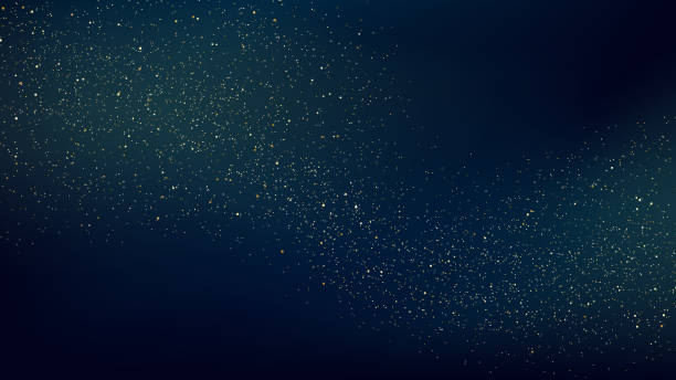 stockillustraties, clipart, cartoons en iconen met abstract luxury golden glitter sparkles elements on dark blue background - beroemdheden