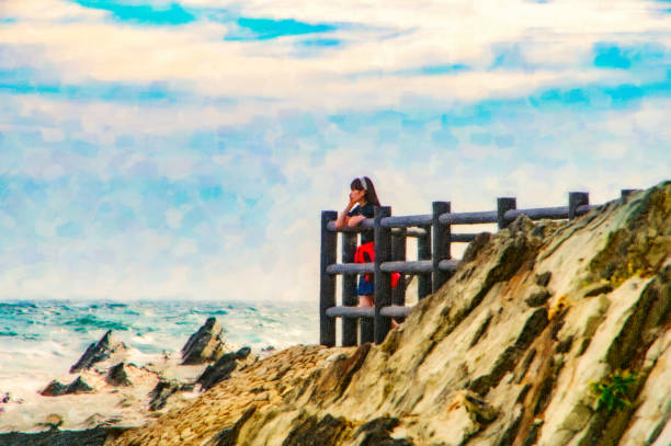 Taken in Arasaki park, Kanagawa, Japan.　Daytime,\npainting style.