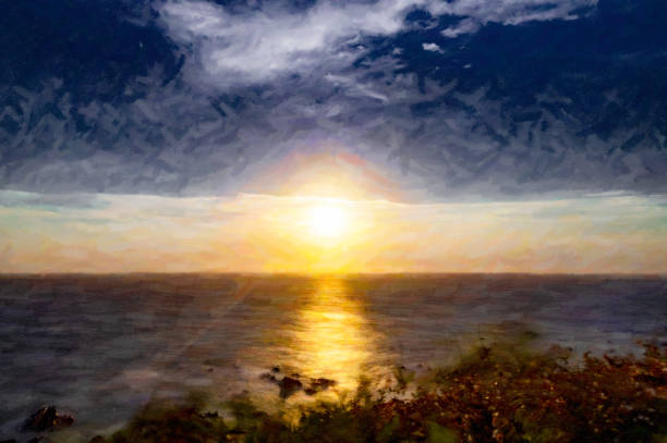 istock Sunset over the horizon in Arasaki 1420868072