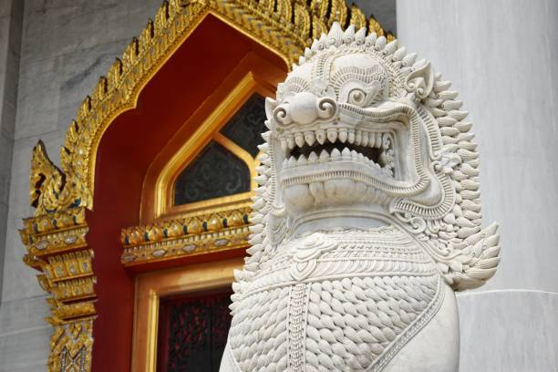 istock White Singha in Wat Benchamabophit Dusitwanaram, Bangkok, THAILAND. 1420874115