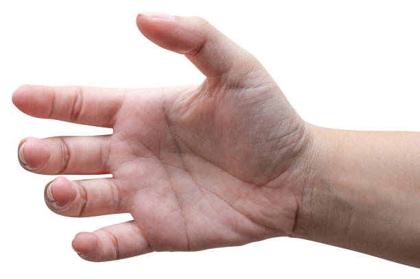 istock isolated of a woman's hand holding something. 1420879761