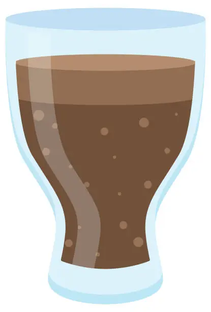 Vector illustration of A glas of soda on white background