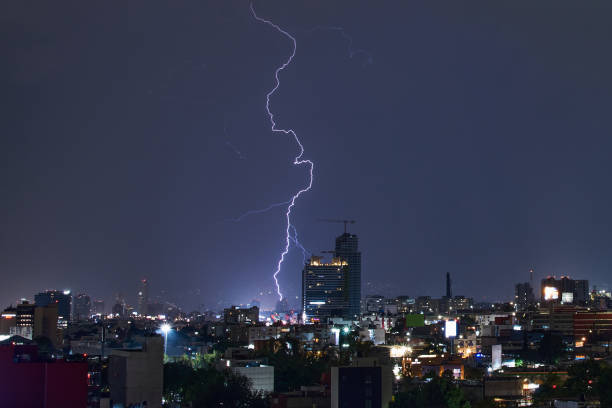 istock Lightning storm over mexico city 1420894625