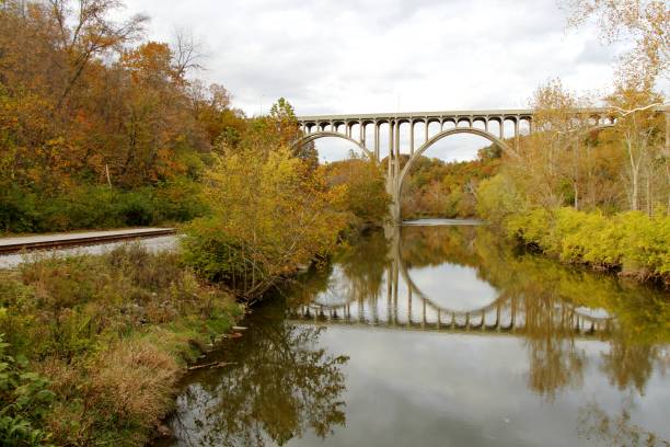 istock Railroad along Cuyahoga River, Ohio 1420901951
