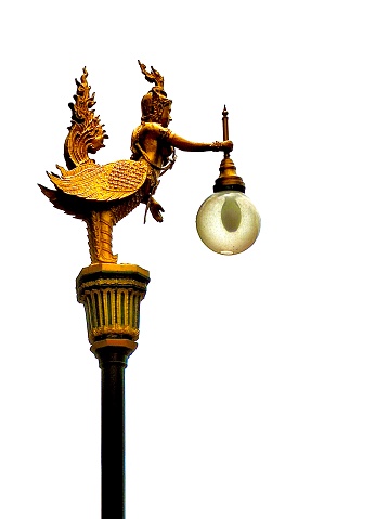 Street Light, Light Pole, Lamppost, Street Lamp of Kinnaree Angel in A Body of Female Bird with A Human Head.
