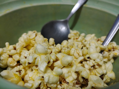 Snack Food, Fresh Popcorn in A Bowl