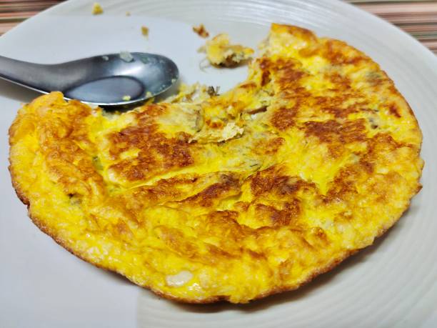 istock Plate of Traditional Thai Style Crispy Omelet 1420908469