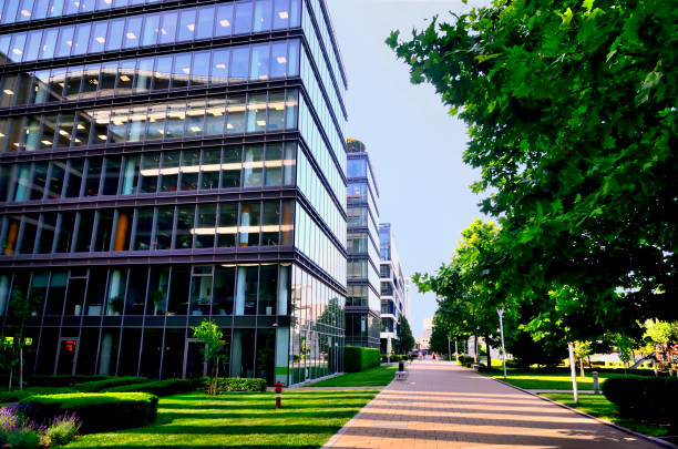 istock Office Buildings Next to Park 1420922307
