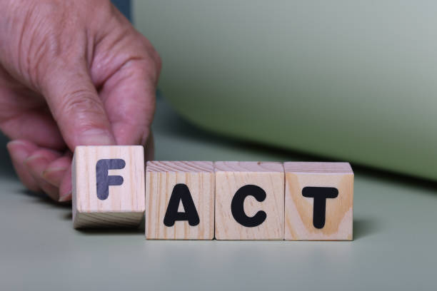 istock FACT word on wooden block  on green background 1420922344