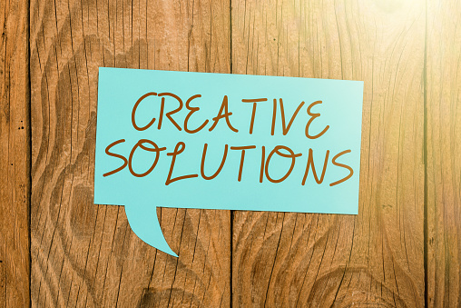 Conceptual display Creative SolutionsOriginal and unique approach in solving a problem, Business overview Original and unique approach in solving a problem