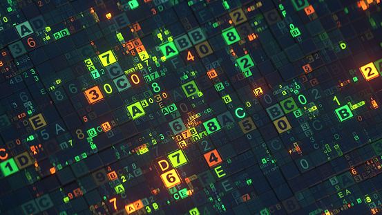 Digital Code Machine Language Visualization 3d Render Stock Photo ...