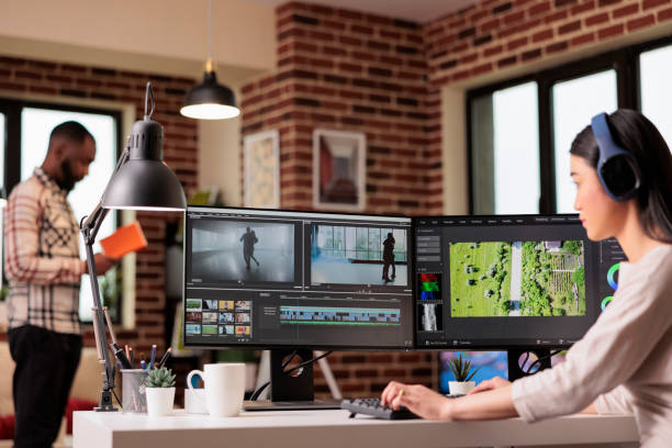 istock Asian video editor working with multimedia footage 1420927606