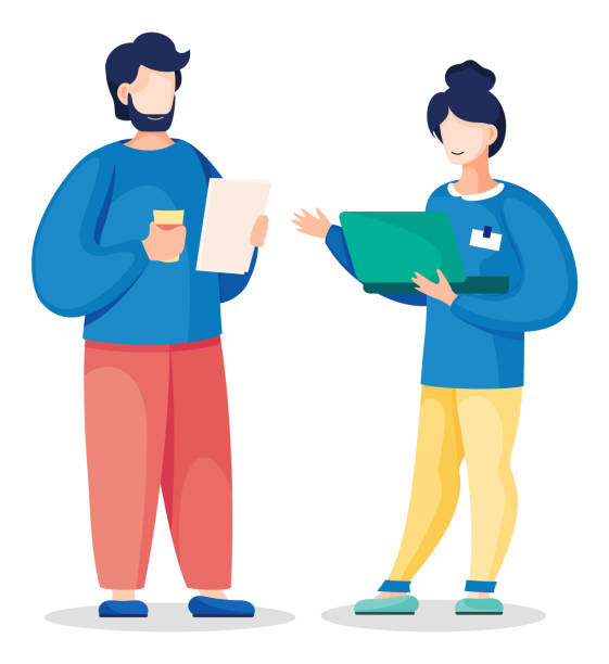 Ilustración de Personajes De Dibujos Animados Hablando Entre Sí Dos Colegas Comunicándose Planificando Analizando y más Vectores Libres de Derechos de Adulto - iStock Ilustración de Personajes De Dibujos Animados Hablando Entre Sí Dos Colegas Comunicándose Planificando Analizando y más Vectores Libres de Derechos de Adulto - iStock
