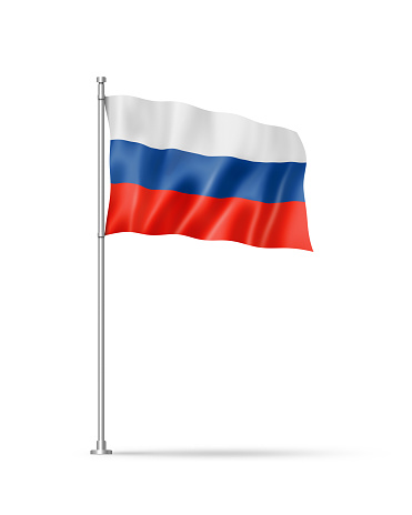 Russia flag, 3D illustration, isolated on white