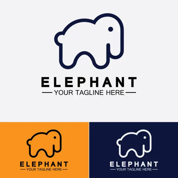 Vector illustration of Elephant Logo Vector Illustrator Design Template