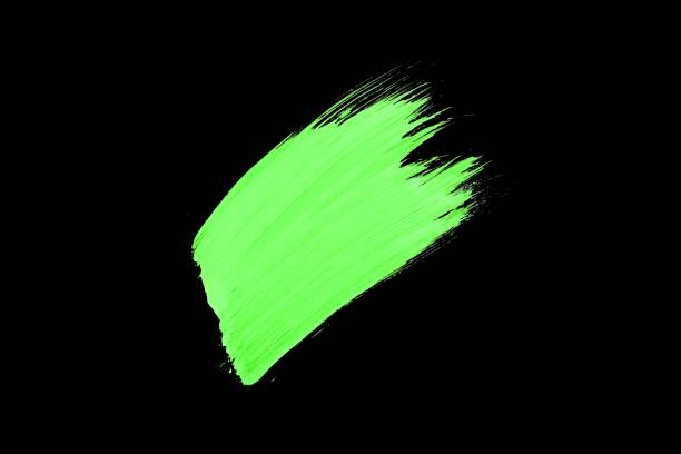 istock Green colorful fluorescent brush or stripes on black background,Art abstract brush texture,Abstract color,Abstract Textures 1420935689