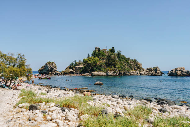 istock Famous beach Mazzaro Beach near Taormina 1420935903