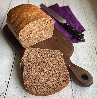 Brown Bread photograph in a white table