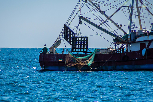 Puerto Penasco, Mexico, MX - Jan 29, 2022: A Fishing Trawlers in Rocky Point