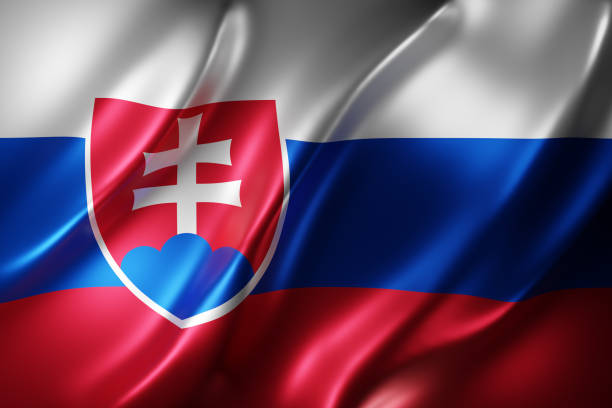 スロバキアの3dフラグ - slovak flag ストックフォトと画像