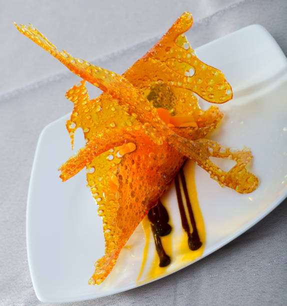 istock Dessert of pumpkin in caramel lace 1420940217