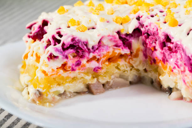 istock Dressed herring is tasty tradition Russia 1420940373