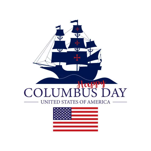 Vector illustration of Happy Columbus Day USA Background