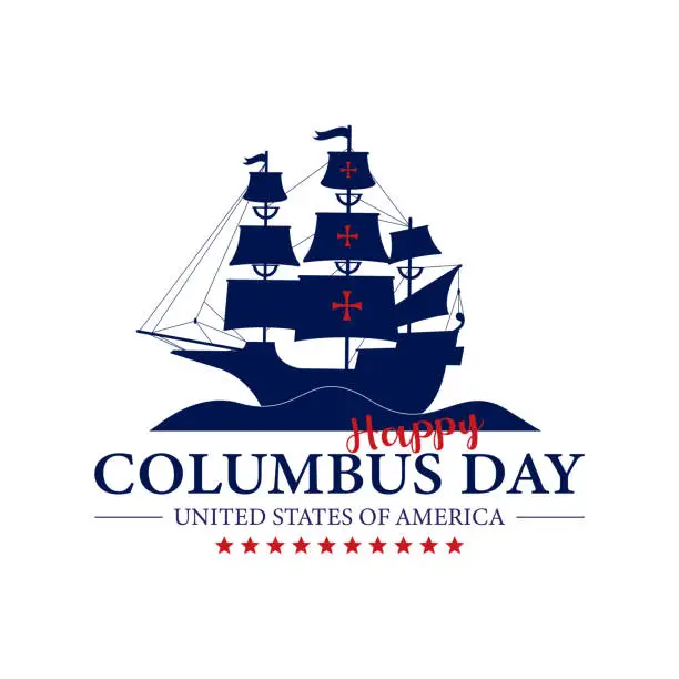 Vector illustration of Happy Columbus Day USA Background