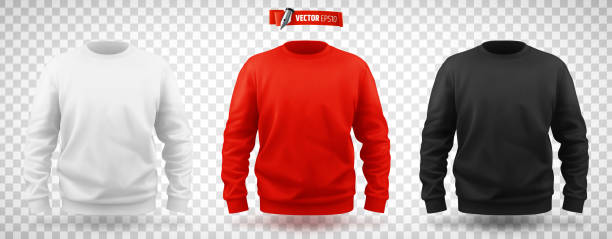 Vector realistic sweat-shirts Vector realistic illustration of sweat-shirts on a transparent background. sweatshirt stock illustrations