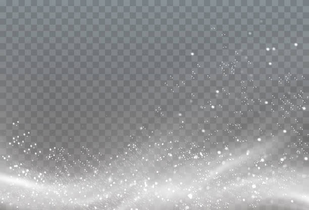 ilustrações, clipart, desenhos animados e ícones de textura de vento frio de inverno. nevasca vetorial de natal. efeito natalino de uma nevasca fria. vetor png. - blizzard