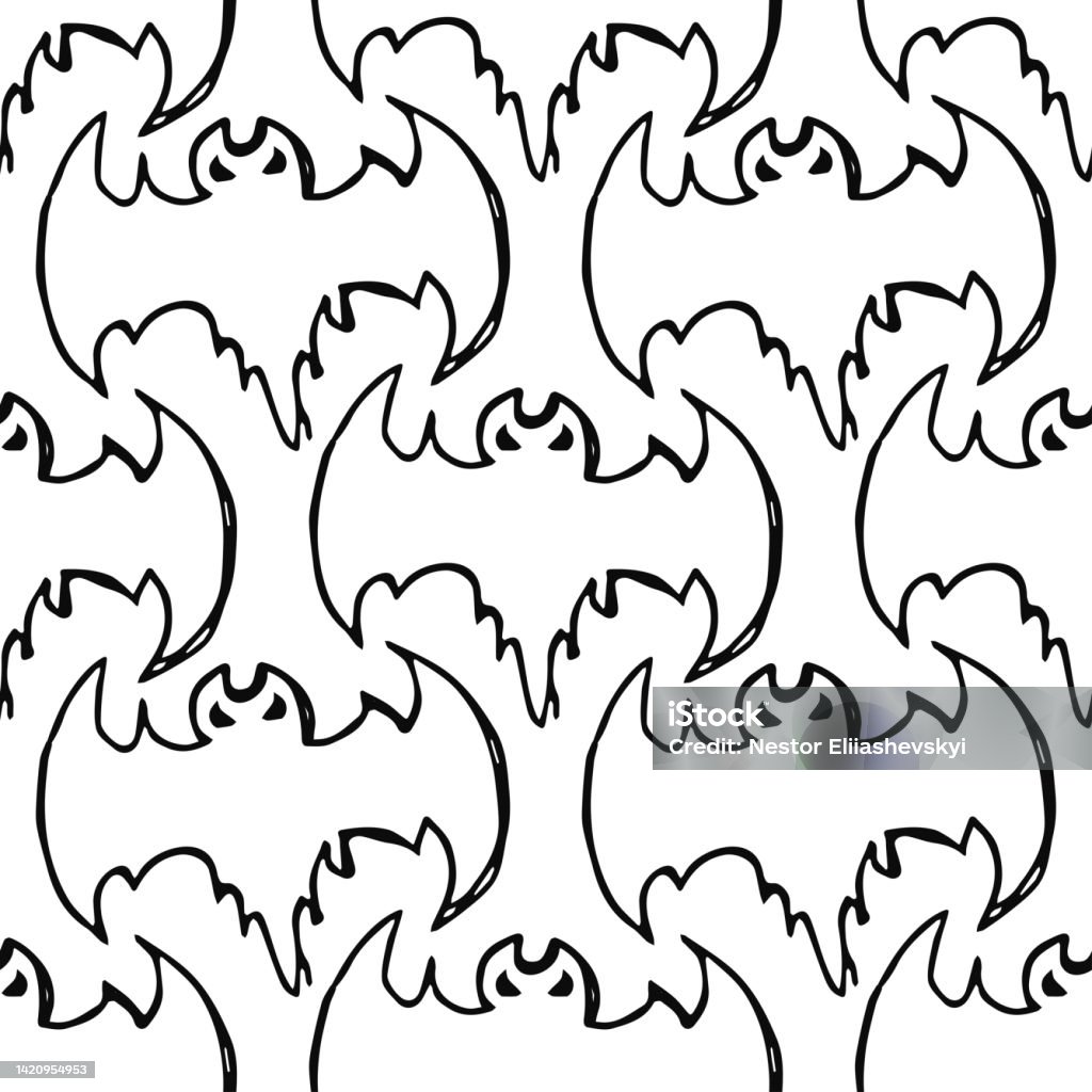 Bat Vector Pattern Seamless Bats Pattern Halloween Background With Bats Stock Illustration ...