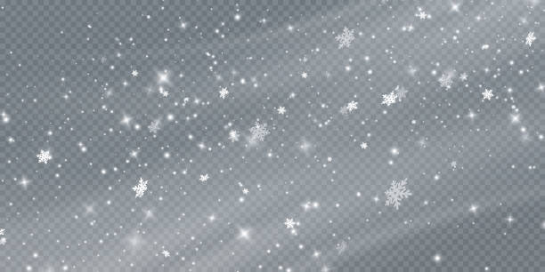 kalte winterwindtextur. feiertagsvektor schneesturm. weihnachtseffekt eines kalten schneesturms. vektor-png. - schneeflocken stock-grafiken, -clipart, -cartoons und -symbole