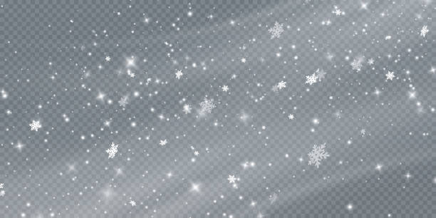 bildbanksillustrationer, clip art samt tecknat material och ikoner med cold winter wind texture. holiday vector blizzard. christmas effect of a cold blizzard. vector . - snöflingor
