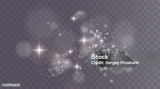 istock Christmas background. Powder . Magic shining white dust. Fine, shiny dust particles fall off slightly. Fantastic shimmer effect. 1420955635