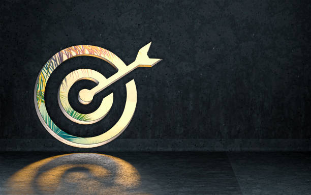bullseye arrow icon showing inside of interior with sunray shiny realistic